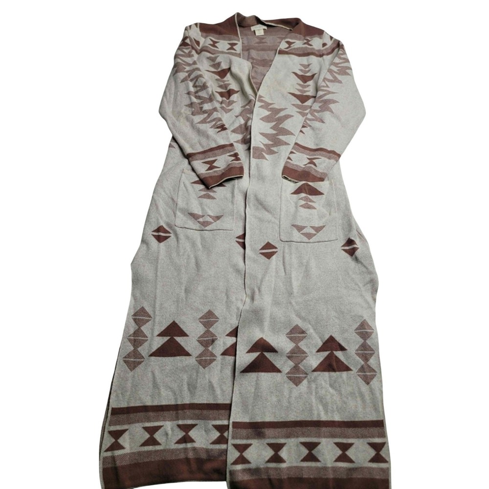 Kaisley Long Sleeve Aztec Maxi Cardigan 100% Cotton Women's Large Western‎